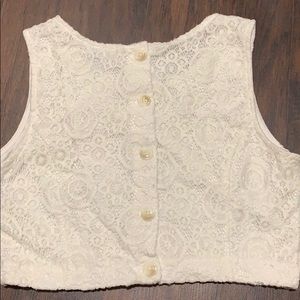 White lace crop top